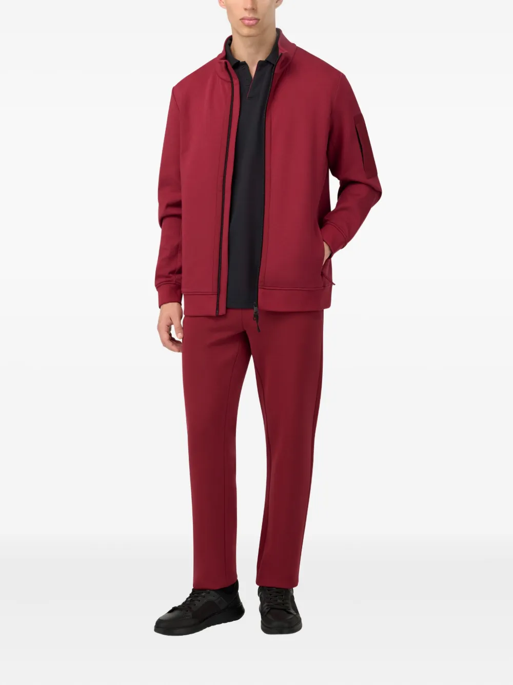 Boggi Milano Trainingsbroek met trekkoordtaille en paspelzak - Rood