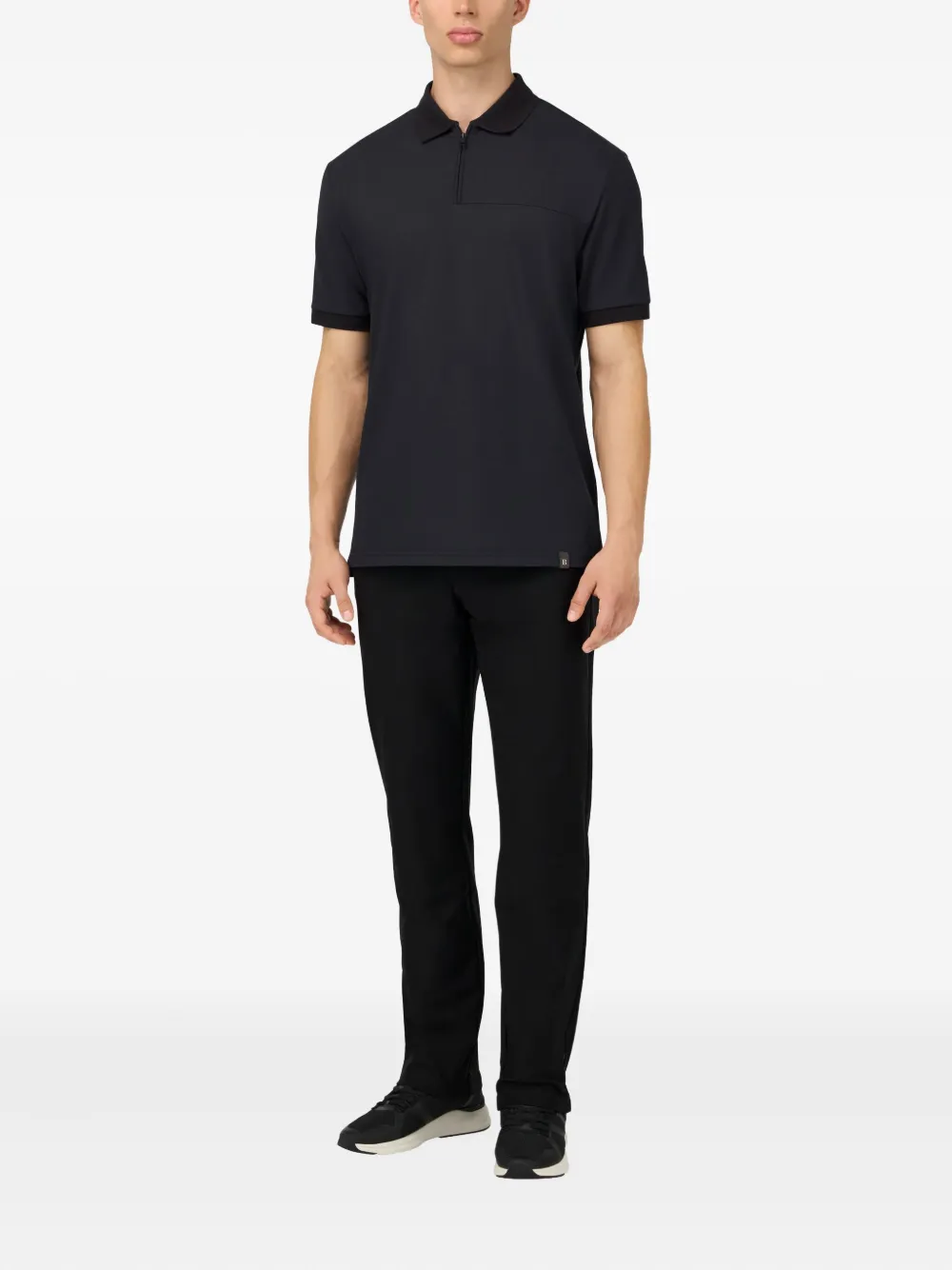 Boggi Milano Poloshirt met rits - Zwart