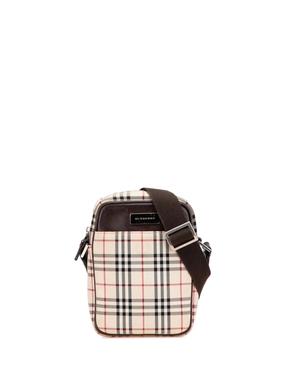 Pre-owned Burberry 2000-2017 House Check Canvas Crossbody Bag In Brown