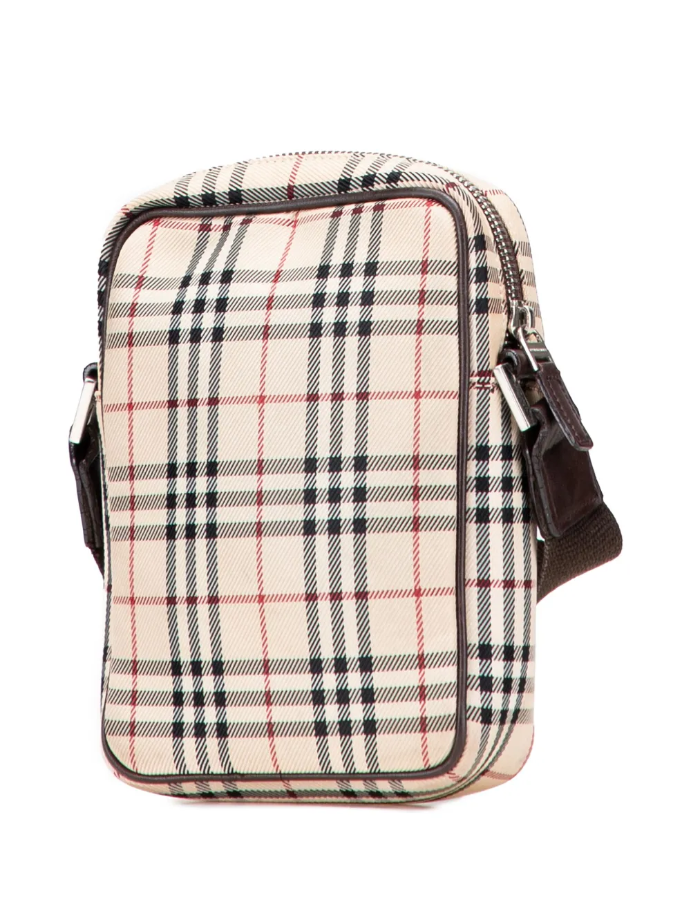 Pre-owned Burberry 2000-2017 House Check Canvas Crossbody Bag In Brown