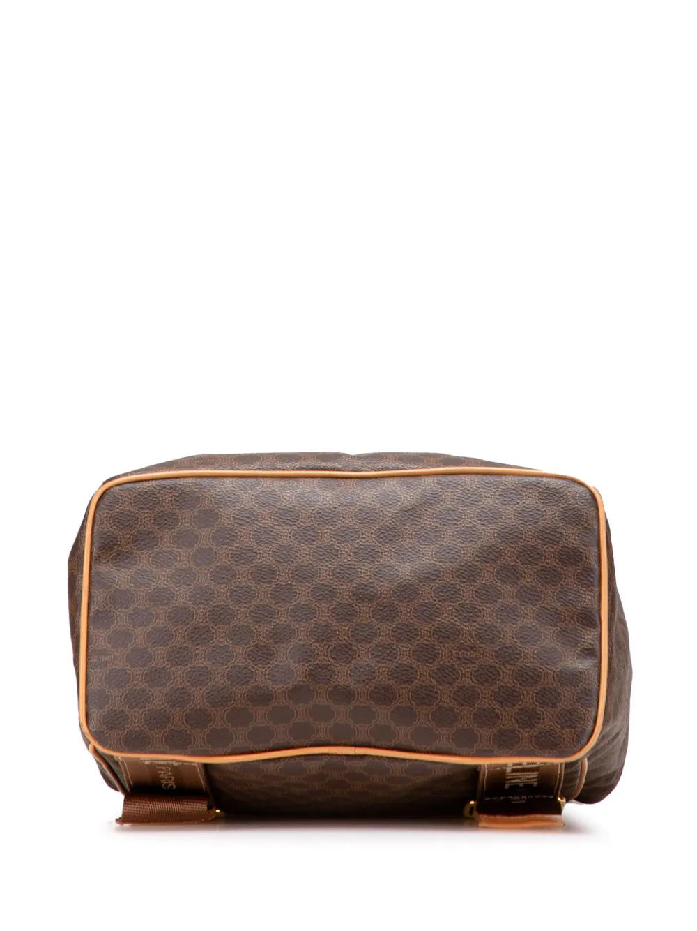 Pre-owned Celine 2018-2025 Macadam Coated Canvas Backpack In Brown