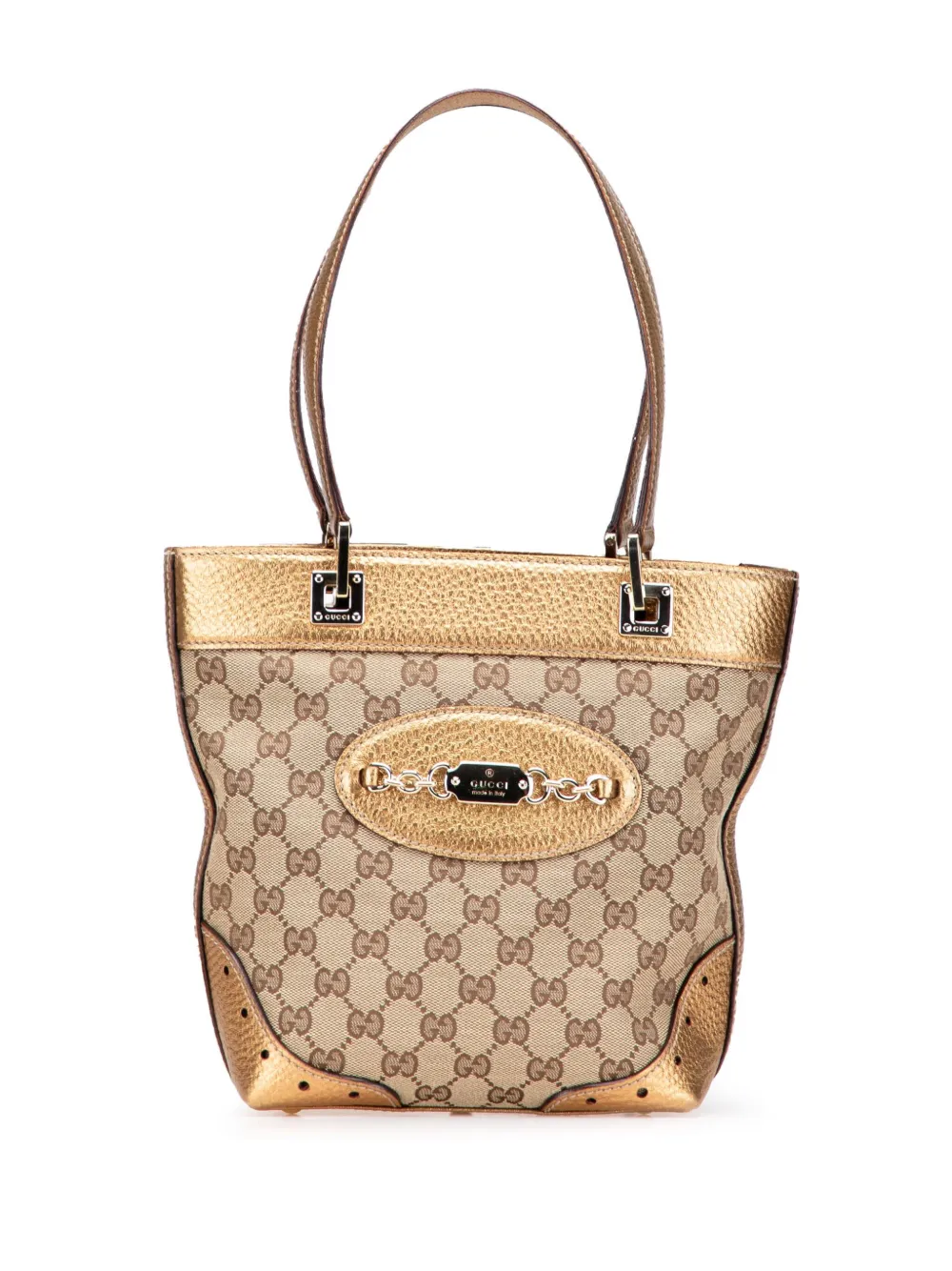 Gucci Pre-Owned 2000-2015 スモール GGキャンバス パンチ ハンドバッグ - ブラウン Gucci Pre-Owned 2000-2015 スモール GGキャンバス パンチ ハンドバッグ - ブラウン