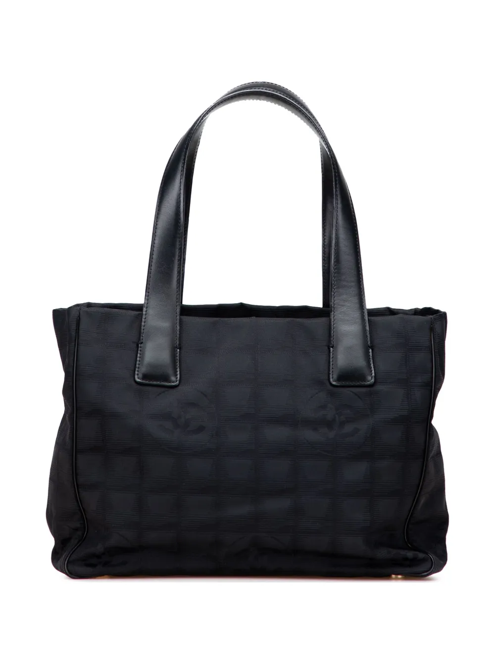 Pre-owned Chanel 2003-2004 Nylon New Travel Line Tote Bag In Black