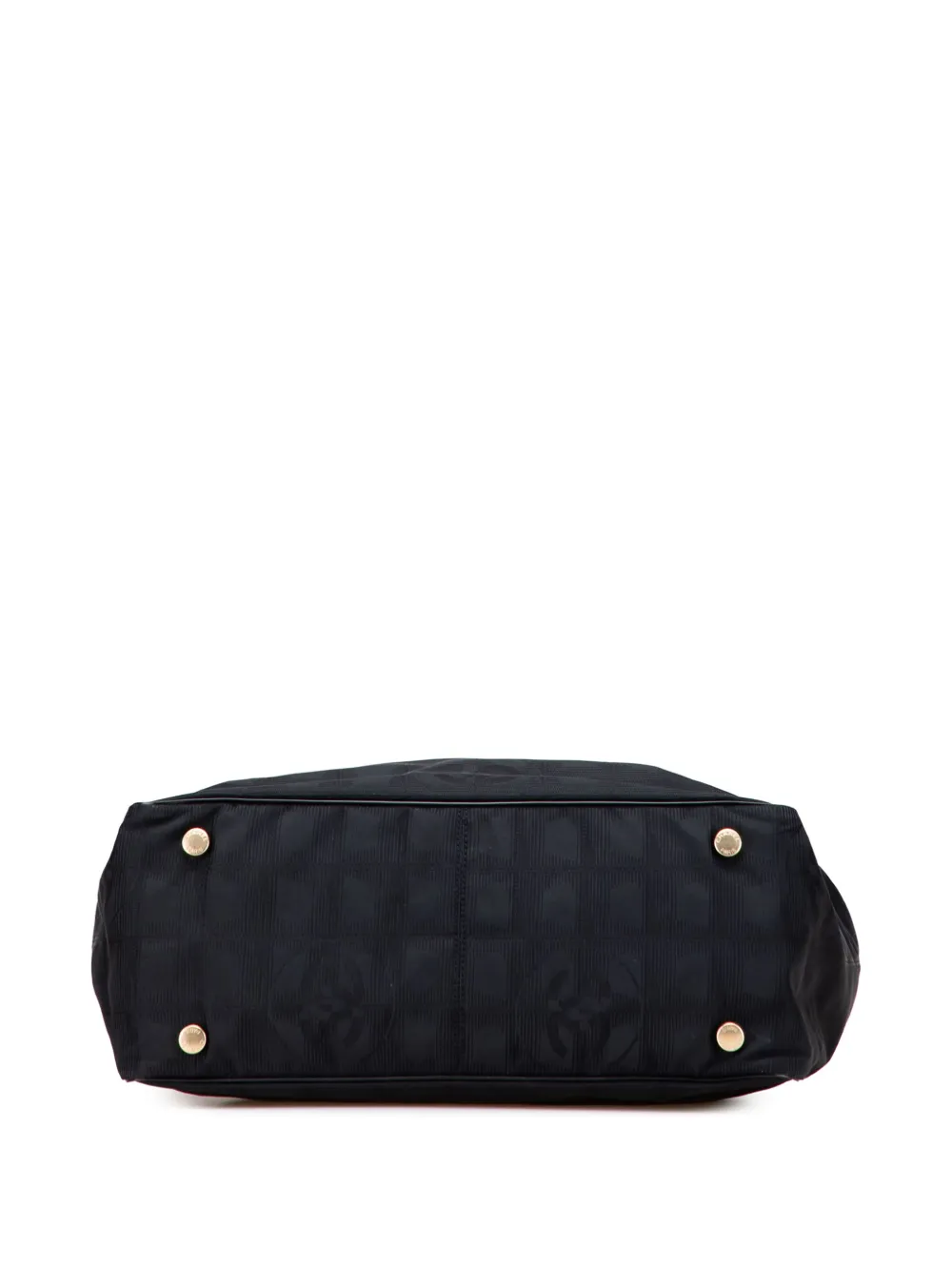 Pre-owned Chanel 2003-2004 Nylon New Travel Line Tote Bag In Black