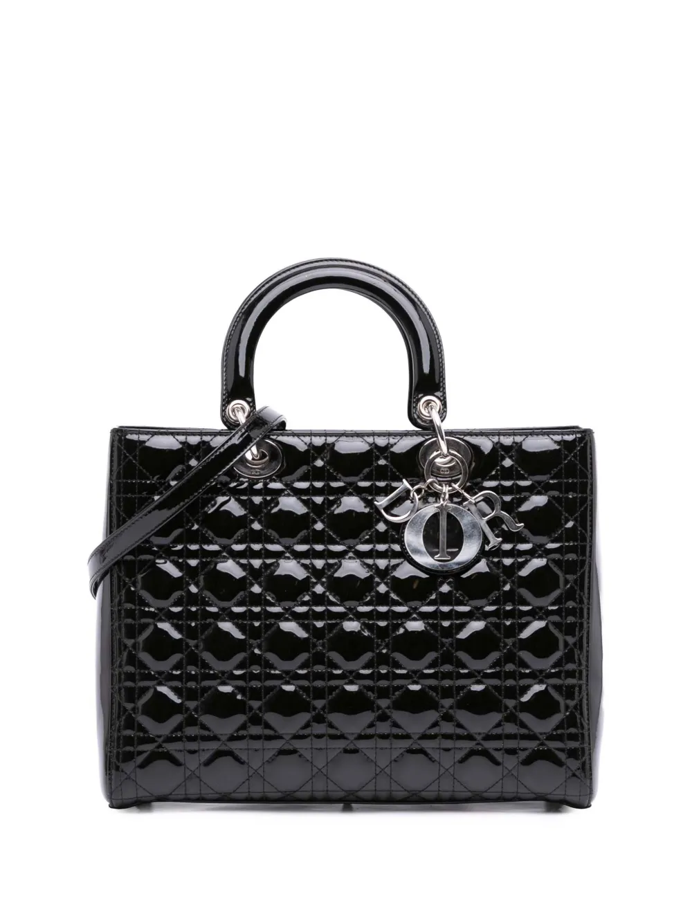 2011 Large Patent Cannage Lady Dior satchel