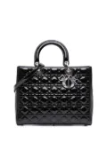 Christian Dior Pre-Owned 2011 Large Patent Cannage Lady Dior satchel - Black