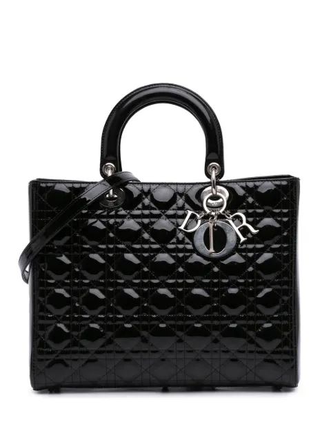 Christian Dior Pre-Owned 2011 Large Patent Cannage Lady Dior satchel