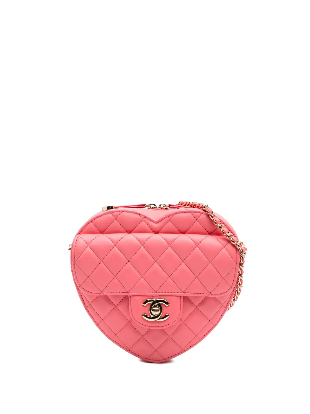 CHANEL Pre-Owned 2021-2025 ラムスキン ココマーク イン ラブ ハート ショルダーバッグ - ピンク CHANEL Pre-Owned 2021-2025 ラムスキン ココマーク イン ラブ ハート ショルダーバッグ - ピンク