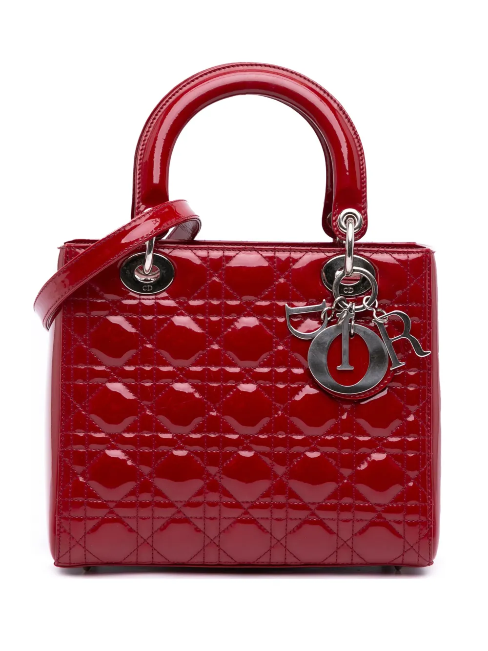 2013 Medium Patent Cannage Lady Dior satchel