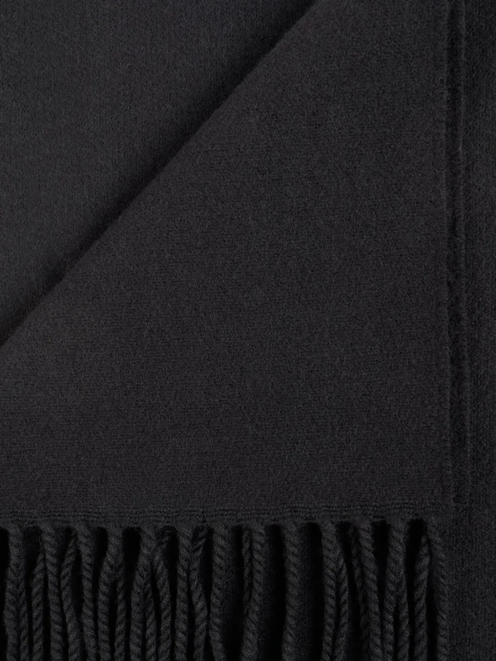 Valentino Garavani logo-patch fringed scarf - Zwart