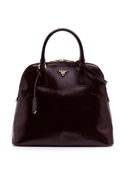 Prada Pre-Owned Borsa a tracolla Dome media in pelle Saffiano verniciata 2000-2025