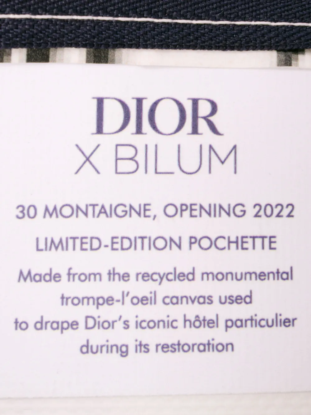 Pre-owned Dior 2022 Limited Edition Bilum Trompe Loeil Canvas 30 Montaigne Pochette Pouch In White