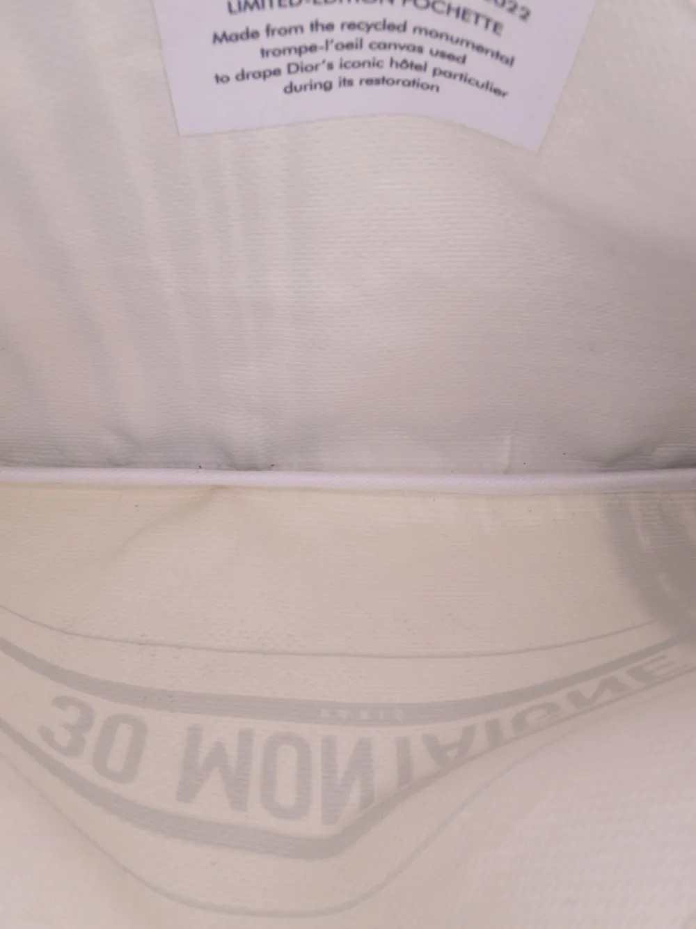 Pre-owned Dior 2022 Limited Edition Bilum Trompe Loeil Canvas 30 Montaigne Pochette Pouch In White