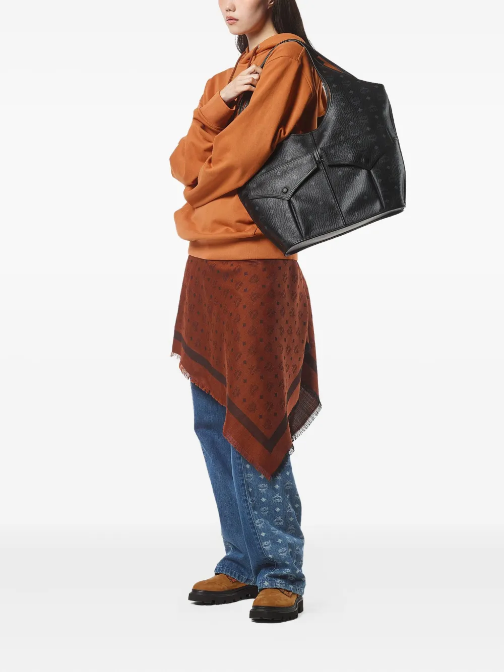 MCM Aren Mama Visetos shopper met patroon - Zwart