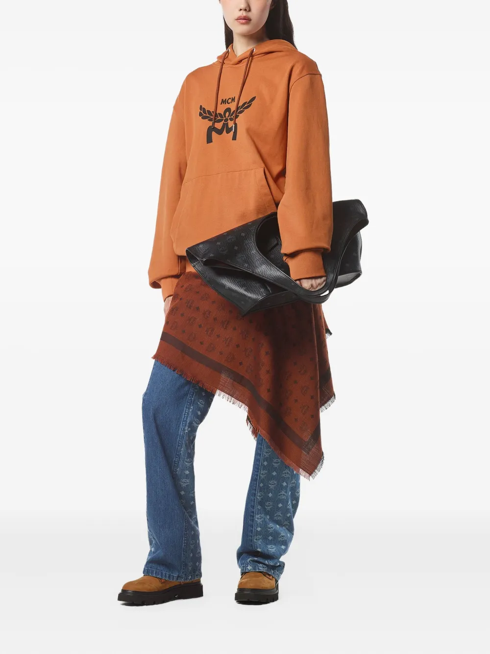 MCM Aren Mama Visetos shopper met patroon Zwart