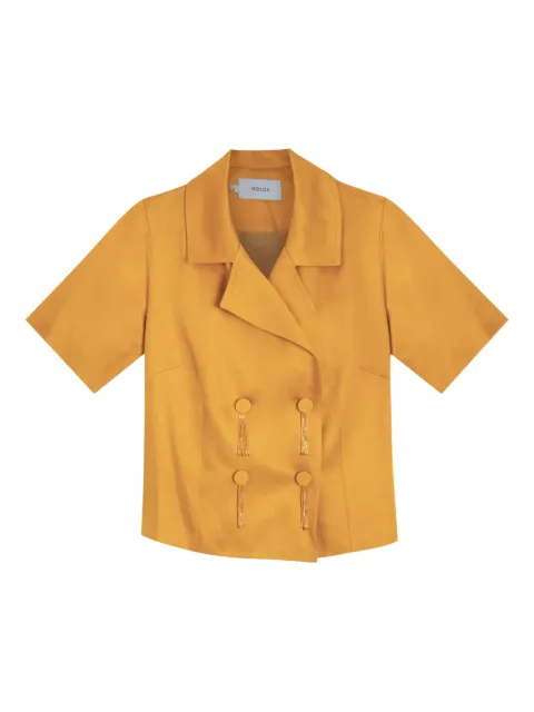 Isolda Pitomba double-breasted short-sleeve shirt
