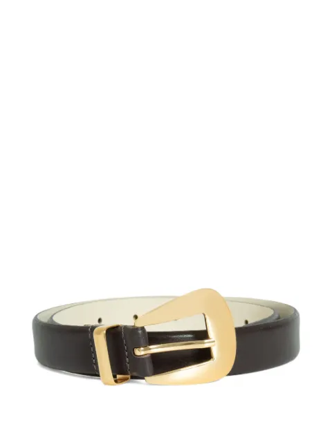 Isolda rounded-buckle leather belt