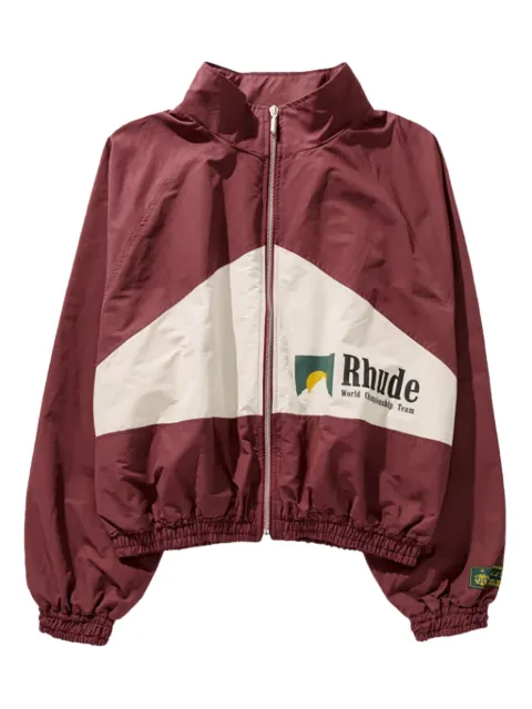 RHUDE World Champions "Maroon / White" bomber jacket
