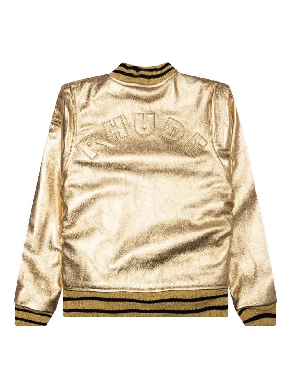 RHUDE Leren "Gold" bomberjack Geel
