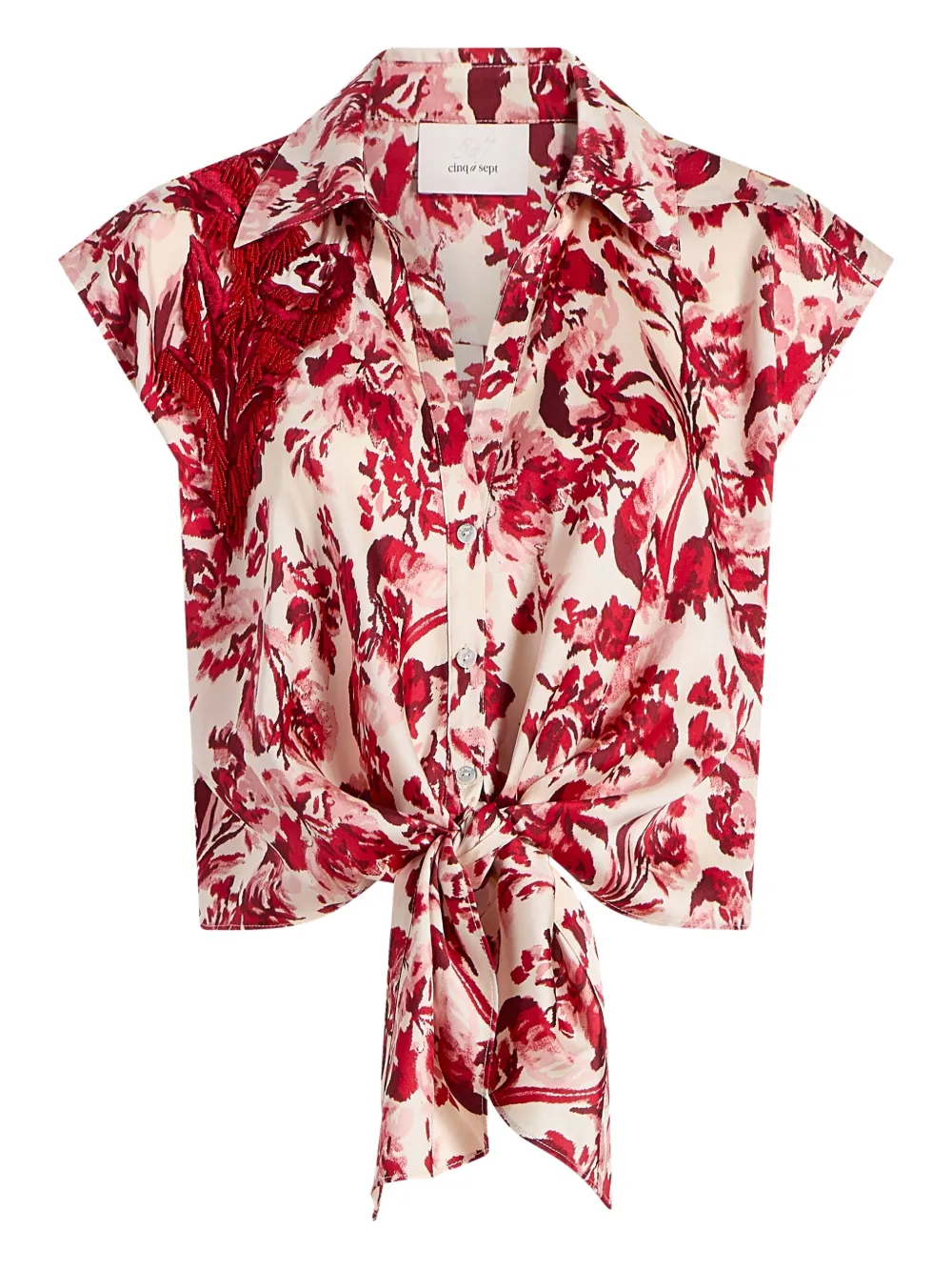Floral Ribbons Sleeveless Mari blouse