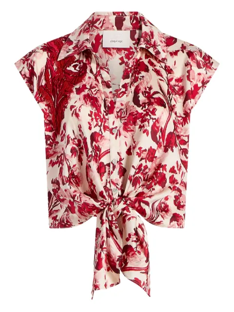 Cinq A Sept Floral Ribbons Sleeveless Mari blouse