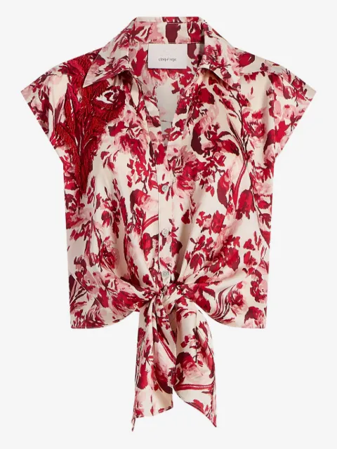 Cinq A Sept Floral Ribbons Sleeveless Mari blouse