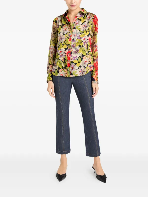 Cinq A Sept floral-print Shirt | Green | FARFETCH BH