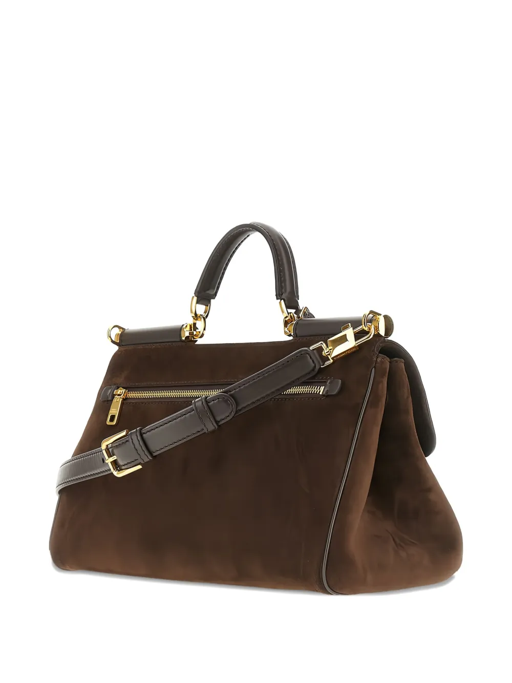 Dolce & Gabbana My Sicily padlock-embellished suede tote bag - Bruin