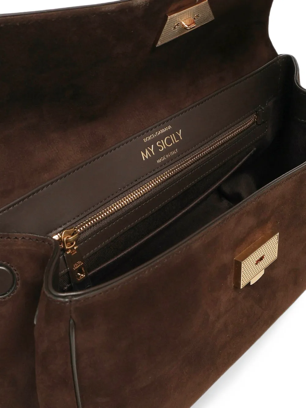Dolce & Gabbana Medium My Sicily handtas van kalfsleer Bruin