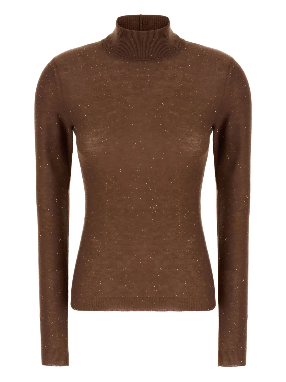 Fabiana Filippi turtleneck sequin-embellished sweater | Brown | Image 1