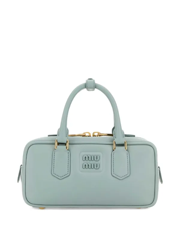 Miu Miu Arcadie Leather Top-handle Tote Bag in Blue