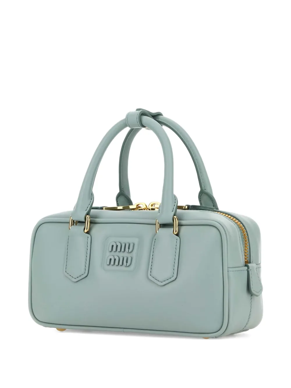 Miu Arcadie leather top-handle handbag Blauw