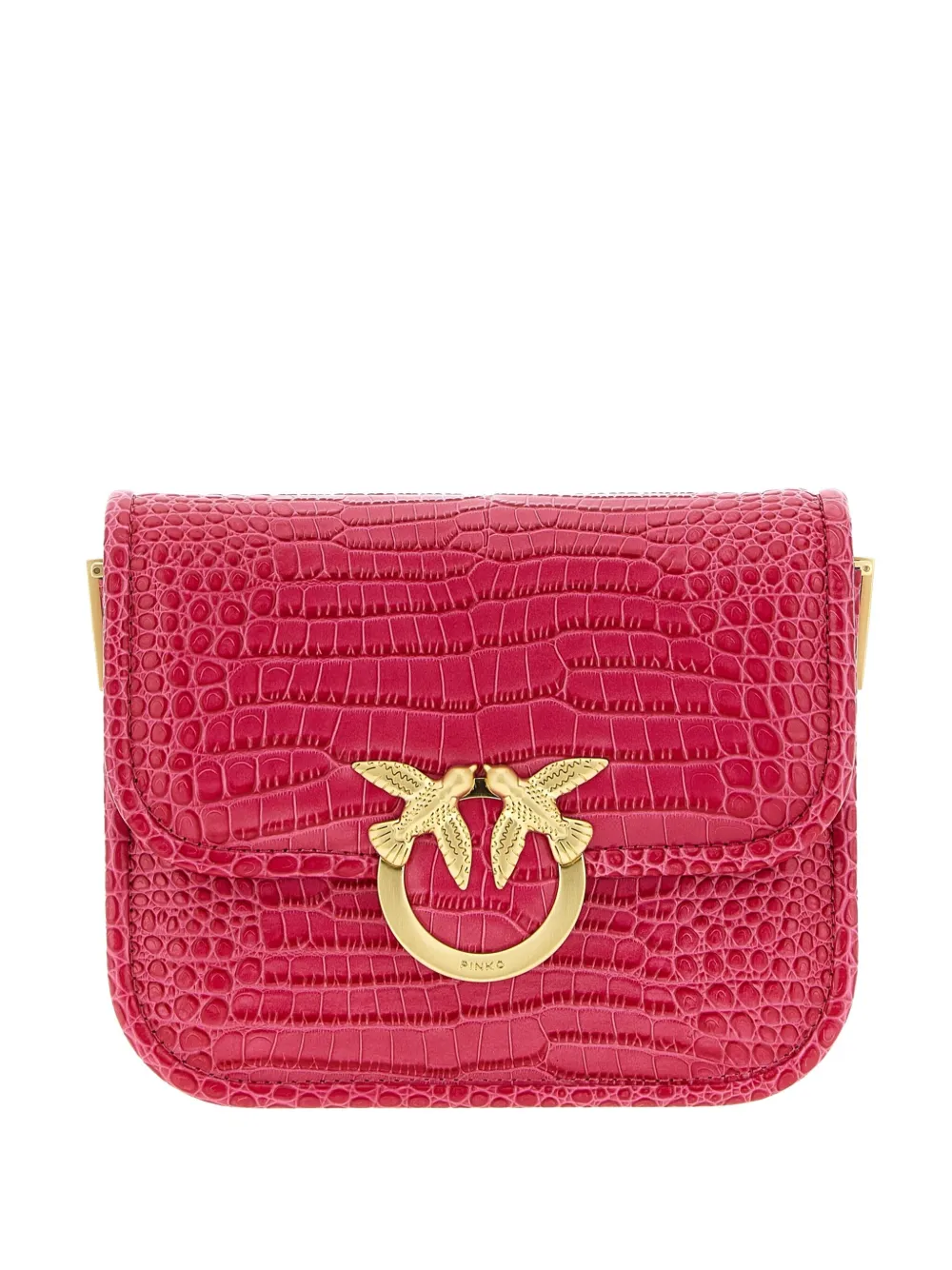 PINKO crocodile-effect mini shoulder bag Roze