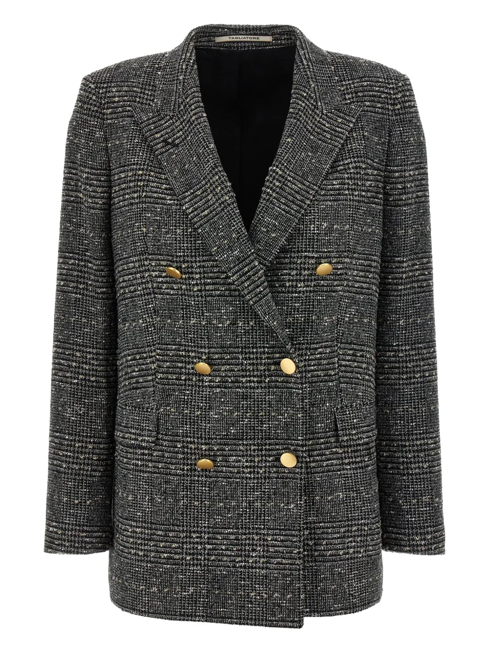 Tagliatore Jasmine geruite blazer met dubbele rij knopen Zwart