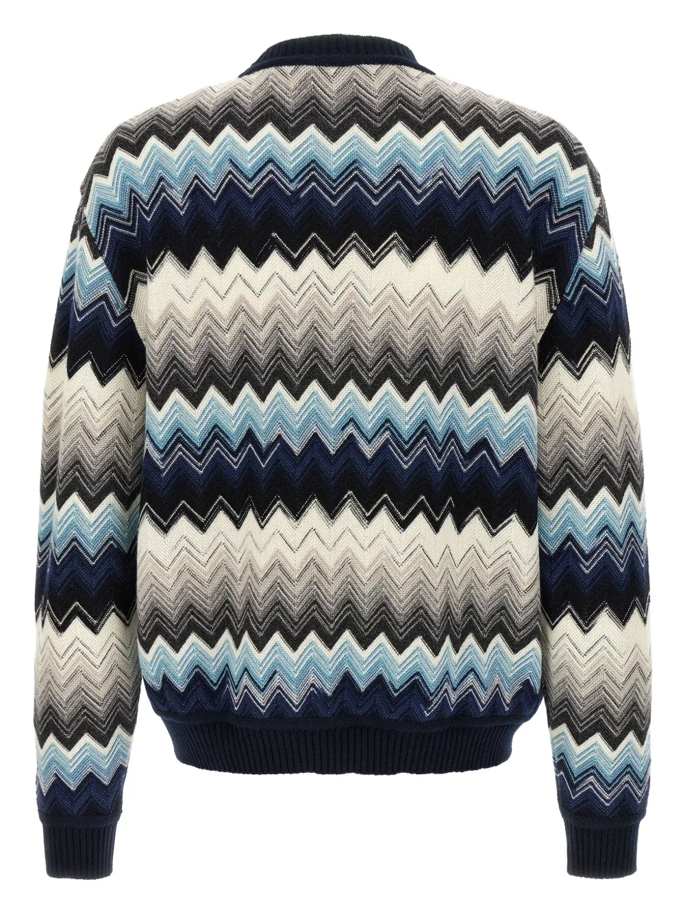 Missoni Trui met zigzag patroon en ronde hals Blauw