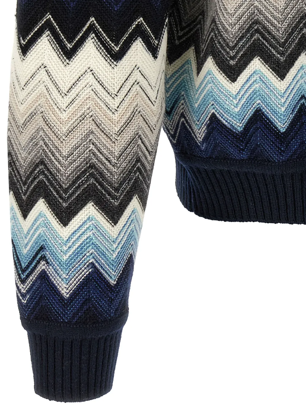 Missoni Trui met zigzag patroon en ronde hals Blauw