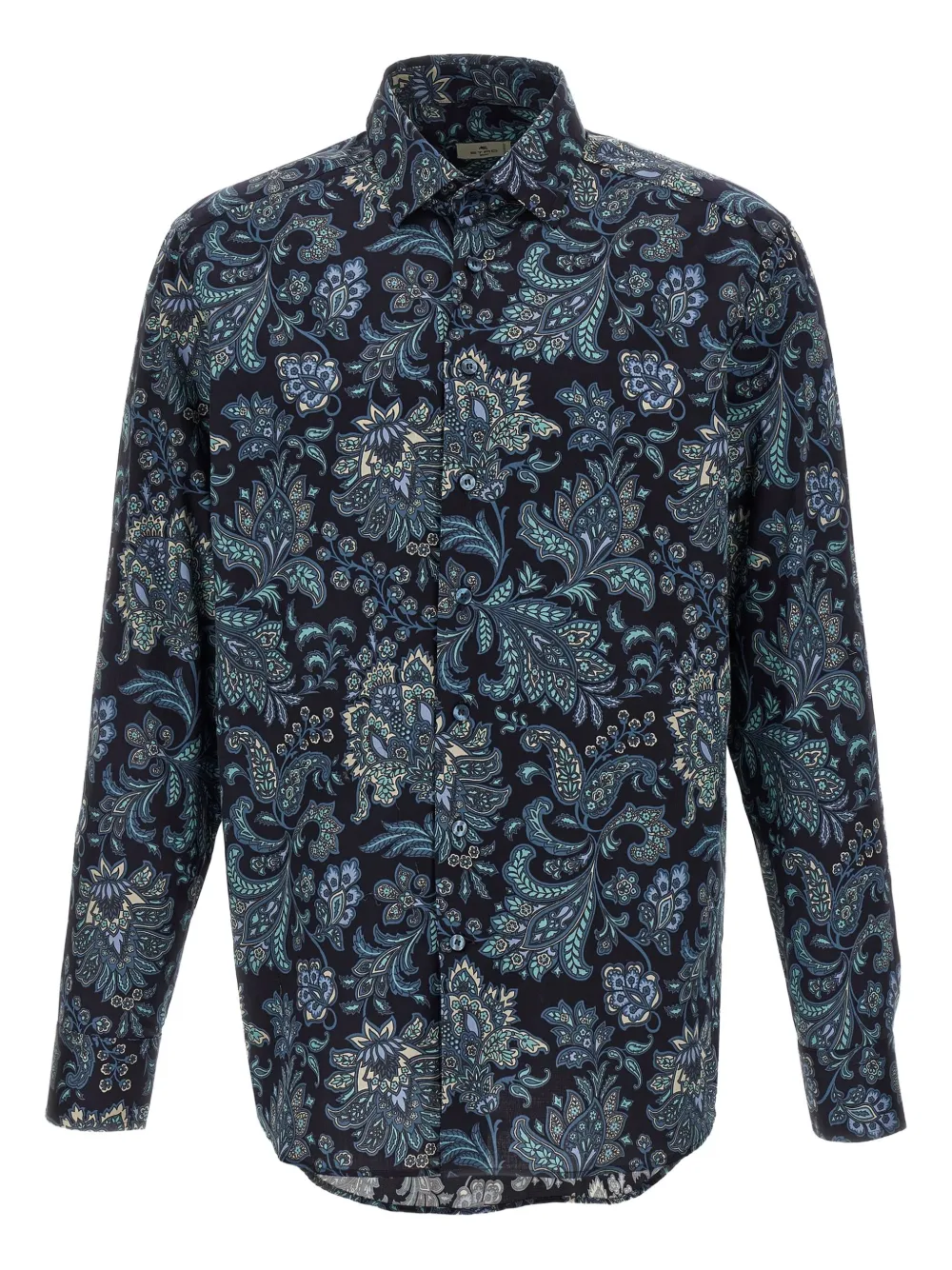 ETRO Katoenen overhemd met paisley-print Blauw