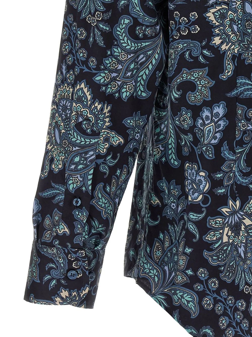 ETRO Katoenen overhemd met paisley-print Blauw