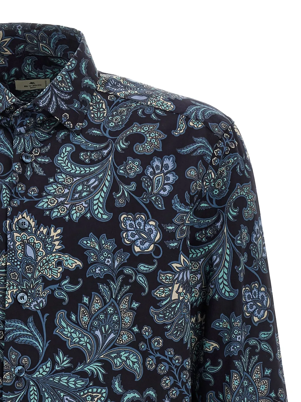 ETRO Katoenen overhemd met paisley-print Blauw