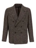 Tagliatore micro-pattern double-breasted blazer - Brown