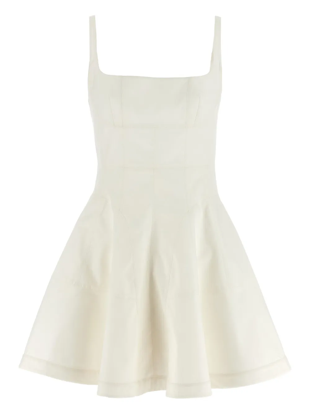 square-neck full skirt mini dress