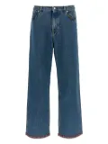 Valentino Garavani floral-insert jeans - Blue