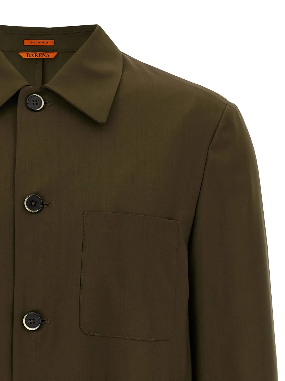 Barena Wollen shirtjack met knoopcuffs Groen