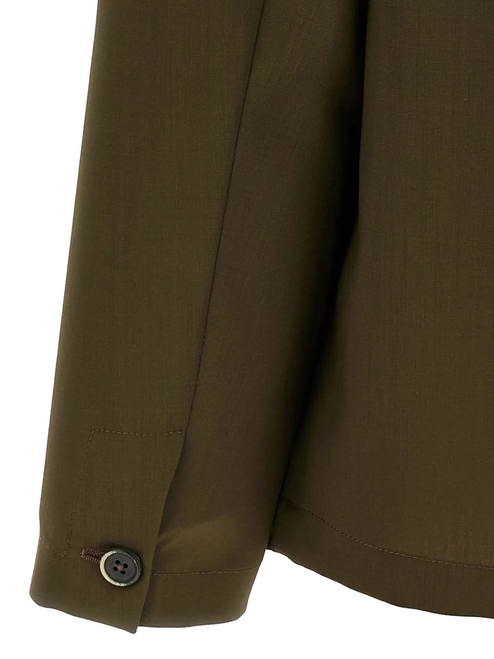 Barena Wollen shirtjack met knoopcuffs Groen