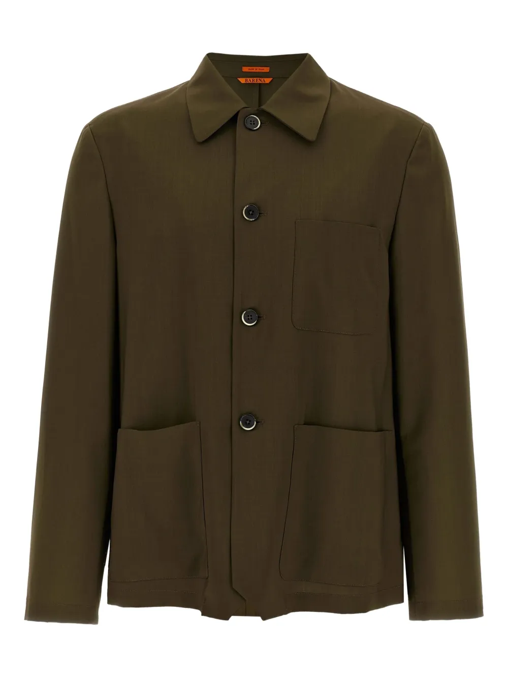 Barena Wollen shirtjack met knoopcuffs Groen