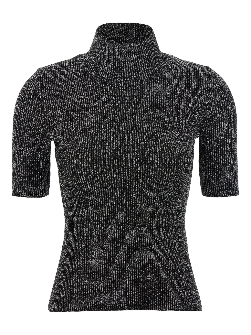 Missoni Silver Roll-neck Sweater In Black