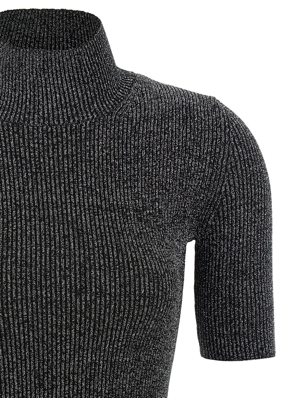Missoni Silver Roll-neck Sweater In Black