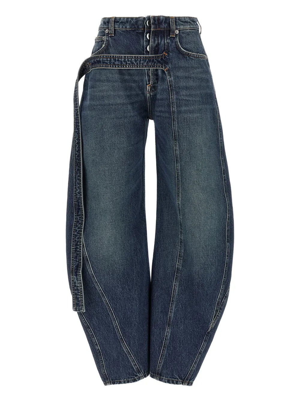 Jean Paul Gaultier Waistband Jacket With Pockets And Collar In Blue