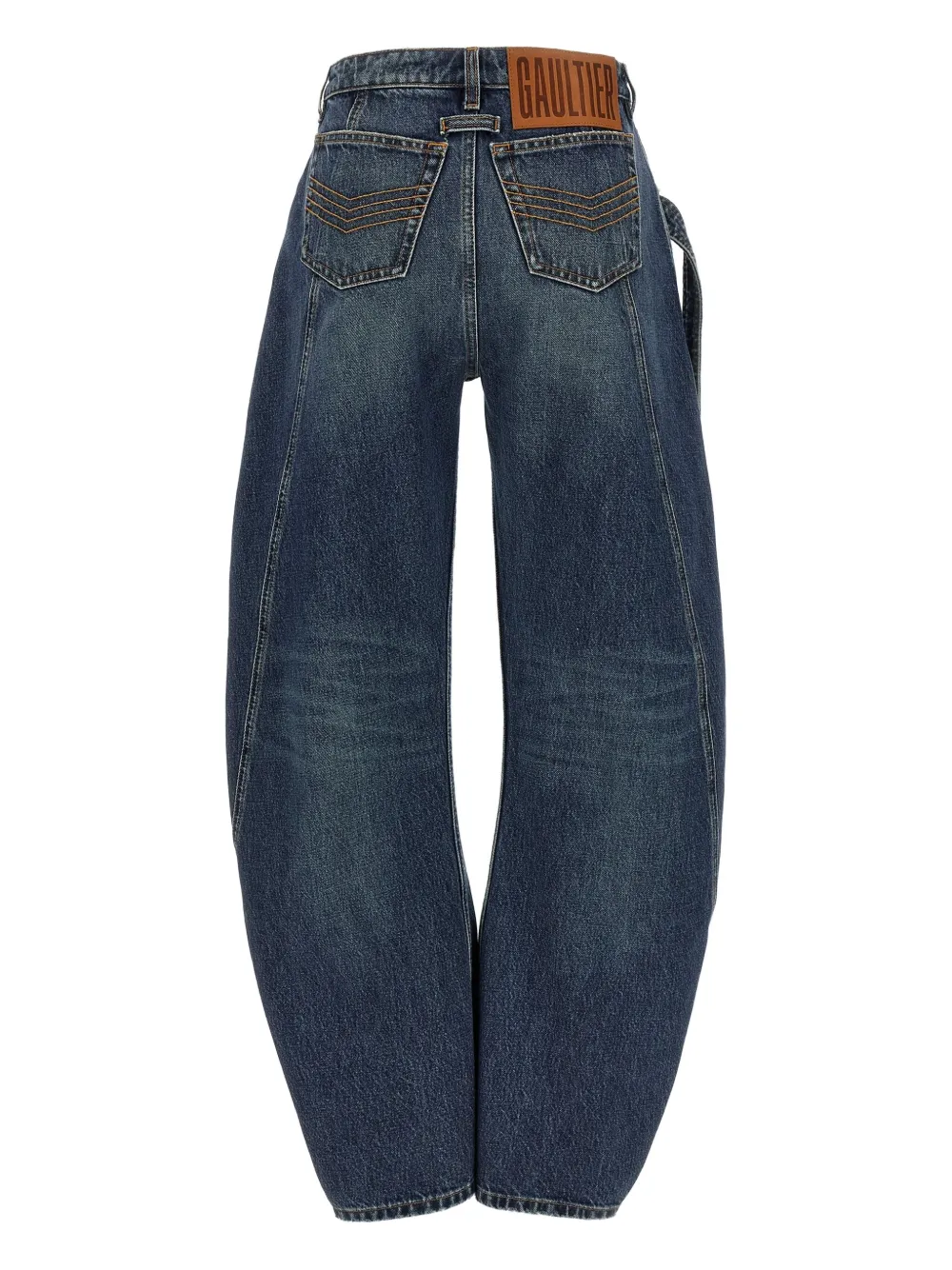 Jean Paul Gaultier Waistband Jacket With Pockets And Collar In Blue