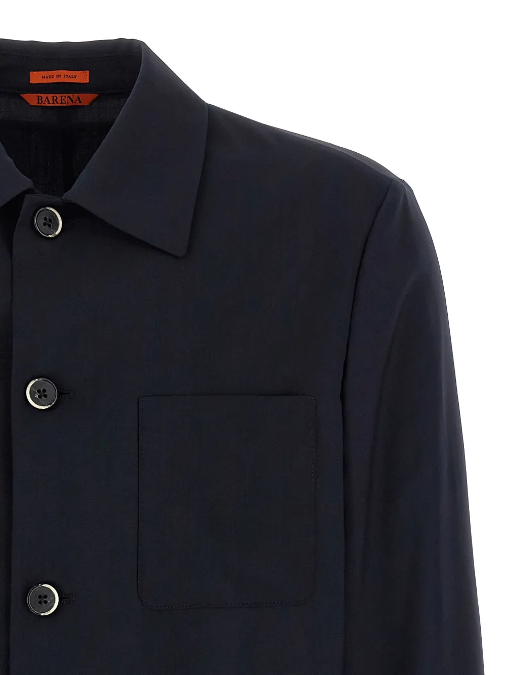 Barena Wollen shirtjack met knoopcuffs Blauw